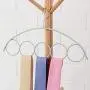 Scarf Hanger Multi Purpose Space Saving Hangers 5 Rings Plastic Clothes Hanger Scarf Tie Belt Sock Storage Hangers (A)
