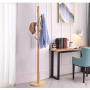 SOOKER Coat Hangers Coat Stand Clothes Rack Free Standing Floor Hanger Hook Steel Hat Clothes Jacket Coat Umbrella Storage Organiser Stand Rack -0223 (Color : Honey Color)