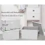 STORAGE MANIAC Canvas Storage Boxes with Lid, Folding Basket Organizer Bin, Bamboo Style, 3-Pack, Large STORAGE MANIAC Canvas Storage Boxes with Lid, Folding Basket Organizer Bin, Bamboo Style, 3-Pack, Large