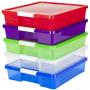 Storex Classroom Student Project Box, 12 x 12 Inches, Assorted Tints, 5-Pack (63202U05C)
