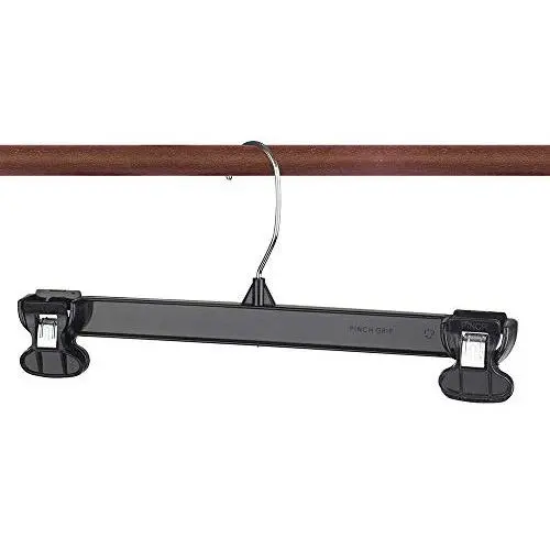 House Day Pinch Grip Hangers - Pant Hangers 8",10",12",25" 25pcs Black Hangers with Polished Swivel Hooks and Padded Clips - Pants Clothes Hangers#2 House Day Pinch Grip Hangers - Pant Hangers 8",10",12",25" 25pcs Black Hangers with Polished Swivel Hooks and Padded Clips - Pants Clothes Hangers#2
