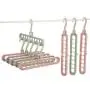 Miklan 9 Hole Towel Hook Closet Organizer, Closet Clothes Hangers Space Saving Hangers Multi-Function Plastic Cascading Hanger for Wardrobe Dorm Apartment, 2Pcs