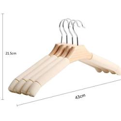 WOLFBUSH Hangers, 5Pcs Durable Solid Wood Clothes Hanger Sponge Household Shops Laundry Holder(Male Type) - White