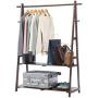 PeaceipUS Solid Wood Coat Rack Floor Style Simple Hangers Bedroom Living Room Wooden Clothes Racks Childrens Storage Rack (Color : Brown)