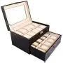 Chirde 20 Slots Watch Boxes Jewelry Display Case, Dual Layer Watch Holder Organizer with Lock and Key (US Stock) Chirde 20 Slots Watch Boxes Jewelry Display Case, Dual Layer Watch Holder Organizer with Lock and Key (US Stock)