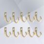 TOPBATHY 20PCS Single Coat Hooks Mini Size Wall Mounted Cloth Hanger for Coats Hats Towels Keys (Golden)