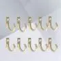 TOPBATHY 20PCS Single Coat Hooks Mini Size Wall Mounted Cloth Hanger for Coats Hats Towels Keys (Golden)