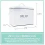 Outshine Vintage Metal Bread Bin - Countertop Space-Saving, Extra Large, High Capacity Bread Storage Boxes for your Kitchen - Holds 2+ Loaves 13" x 10" x 7"- White with BREAD Lettering