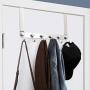 Lefree Over The Door Hook Over Door Hanger for Coats Towels Robes, Bags Zinc Alloy Stainless Door Holder with 6 Hooks Silver White.