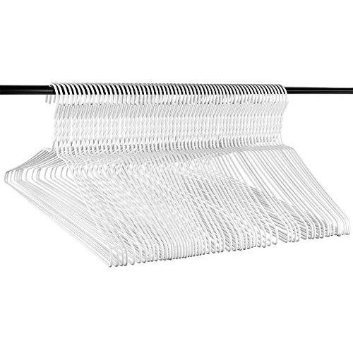 Neaties USA Made Heavy Duty White Vinyl Wire Clothes Hangers, 60pk