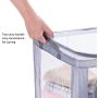 DoDoMagxanadu Clear Window Storage Clothes Organizer, Foldable Containers for Clothes, Toy Storage Container Clear Stackable Storage Bin Boxes (Grey, 66L(19.6x15.7x12.9)