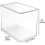 mDesign Stackable Closet Plastic Storage Bin Boxes with Lid - Container for Organizing Mens and Womens Shoes, Booties, Pumps, Sandals, Wedges, Flats, Heels and Accessories - 9" High, 6 Pack - Clear