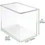 mDesign Stackable Closet Plastic Storage Bin Boxes with Lid - Container for Organizing Childs/Kids Toys, Action Figures, Crayons, Markers, Building Blocks, Puzzles, Crafts - 9" High, 4 Pack - Clear