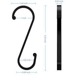 10Pcs S Hook Black S Shaped Hooks Aluminum S Shaped Hooks Heavy Duty S Hanging Hooks Lightweight S Utility Hooks for Pots,Pans,Plants,Cups,Clothes,Towels,Kitchen,Bedroom,Bathroom,Office and Garden