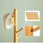 HL-TD Wooden Coat Rack Floor Rack Bedroom Clothes Rack Combination Hanger Living Room Simple (Color : C)