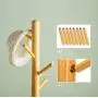 HL-TD Wooden Coat Rack Floor Rack Bedroom Clothes Rack Combination Hanger Living Room Simple (Color : C)