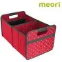 meori Hibiscus Red/Dots Foldable Boxes Large wipeable Solid Space-Saving Outdoor Lake Beach Weekend Shopping Transport Storage, 1-Pack