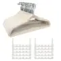 Wonder Hanger Max Velvet Hanger Combo, 10 Hanging Closet Organizers w/ 50 Velvet Hangers - White