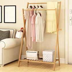 XIAOLONG Coat Stand Clothes Racks Stand Coat Rack Standing Bamboo Wood Hanger Hooks Hat Handbag Clothes Hanging Stand Tree-Shaped Rack -45 (Color : Large(92cm))