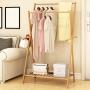 Angels home Coat Stand Clothes Racks Stand Coat Rack Standing Bamboo Wood Hanger Hooks Hat Handbag Clothes Hanging Stand Tree-Shaped Rack (Color : Small(52cm))