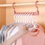 WEIHEEE Multi-Function Folding Hanger a Space Saving Hanger Clothes Home Bedroom Storage Shelf,(Dark) red