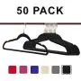 Non-Slip Velvet Clothes Hangers Premium Heavy Duty Space Saving with 360 Swivel &Rose Gold Hanger Hook for for Dress, Coats, Jackets, Pants, Shirts, Skirts (Pack of 50)