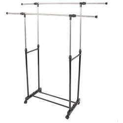 WDDH Clothes Drying Rack,Rolling Laundry Dryer Hanger Stand,Double Rail Garment Clothing Rack with Adjustable for Rolling Clothes Organizer