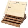 Goujxcy Wooden 3 Drawers Storage Boxes Easel, Portable Wood Artist Desktop Case with Fold Down Canvas Easel Book Stand - Store Art Paint, Markers, Pens, 4 Angle Adjustable, Premium Beechwood