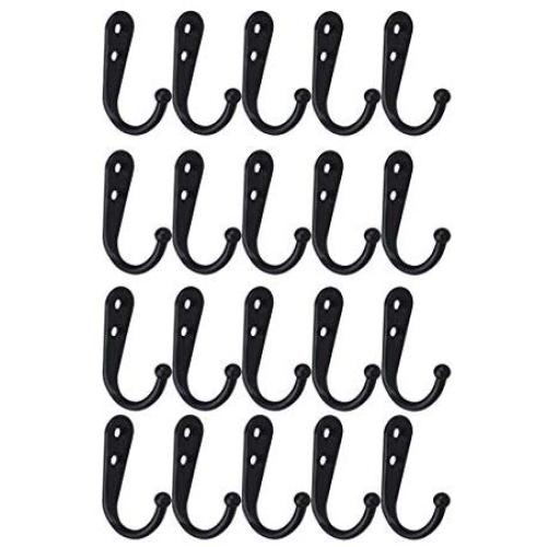 Lheng 20Pcs Vintage Retro Black Robe Hooks Wall Mounted Single Key Hook Hangers with Screws Lheng 20Pcs Vintage Retro Black Robe Hooks Wall Mounted Single Key Hook Hangers with Screws