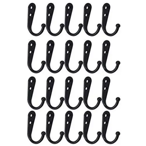 Lheng 20Pcs Vintage Retro Black Robe Hooks Wall Mounted Single Key Hook Hangers with Screws Lheng 20Pcs Vintage Retro Black Robe Hooks Wall Mounted Single Key Hook Hangers with Screws