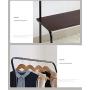 Cxjff Floor Standing Coat Rack Clothes Hat Stand Floor Standing Coat Rack Clothes Hat Stand Hanger Layer Shoes Shelf Pole Iron Wood, 85 30 175CM Hanger Modern (Color : Black)