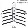 Clothes Hangers, 5 in 1 Multilayer Metal EVA-Sponge Hangers Anti-Slip Clothes Rack Space Saving Detachable Hanger for Suit Coat Shirt Skirt Pants
