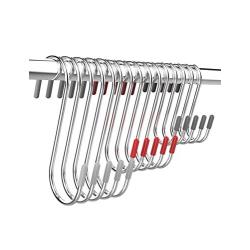 NewFamily 24 Pack S Hooks Stainless Steel for Hanging Pots and Pans,4.33.5 2.8 s Hooks Heavy Duty for Hanging for Kitchen,Wardrobe,Work Shop,Bathroom,Garden,Office