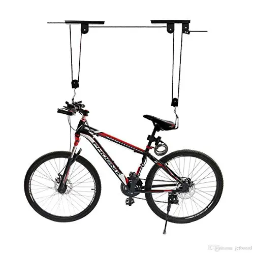 COCONUT Bike Lift Hoist for Garage Storage,Indoor Heavy Duty Ceiling Mountain Bicycle Hanger Pulley Rack (with Black Rope) COCONUT Bike Lift Hoist for Garage Storage,Indoor Heavy Duty Ceiling Mountain Bicycle Hanger Pulley Rack (with Black Rope)