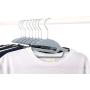 Popular Design Products 50 pc Premium Quality Easy-On Clothes Hangers - Grey with Dark Blue Non-Slip Pads - Space Saving Thin Profile - for Shirts, Pants, Blouses, Scarves - Strong Enough for Coats