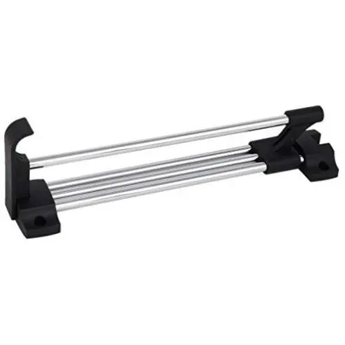 uxcell A16052500ux0218 Wardrobe Closet Clothes Hanger 250mm Length Retractable Pull Out Metal Rod Rail Silver Tone