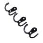 10 Pieces Double Prong Robe Hook Rustic Hooks Retro Cloth Hanger with 20 Pieces Screws, Black Color