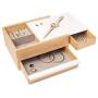 Umbra Stowit Jewelry Boxes - Modern Keepsake Storage Organizer with Hidden Compartment Drawers for Ring, Bracelet, Watch, Necklace, Earrings, and Accessories (White / Natural) (Renewed)