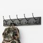 LAXF-Wall Coat Racks with Hooks/Hangers Coat Rack Bamboo Clothes Hook Dorm Room Bedroom on The Wall Wall-Mounted Hook Hanger Multifunction Straight Edge Black (Size : 96.3cm)