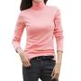 Toimothcn Womens Cotton Sweater Tops Blouse Long Sleeve Turtleneck Stretch Casual Bottoming Top