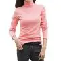 Toimothcn Womens Cotton Sweater Tops Blouse Long Sleeve Turtleneck Stretch Casual Bottoming Top