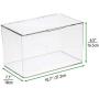 mDesign Plastic Stackable Home, Office Supplies Storage Organizer Bin Boxes with Attached Lid - Holder Container Bin for Note Pads, Gel Pens, Staples, Dry Erase Markers, Tape, 8 Pack - Clear