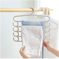 5pcs Random Color Simple Useful Multi Layer Clothes Hanger Holder Space Saving Wardrobe Organizer Pants Towel Tie Scarf Storage Rack