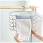 5pcs Random Color Simple Useful Multi Layer Clothes Hanger Holder Space Saving Wardrobe Organizer Pants Towel Tie Scarf Storage Rack