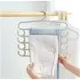 5pcs Random Color Simple Useful Multi Layer Clothes Hanger Holder Space Saving Wardrobe Organizer Pants Towel Tie Scarf Storage Rack