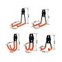 5pcs Garage Storage Utility Double Hooks, Wall Mounted Garage Hanger & Organizer with Anti-slip Coating for Hanging Ladder Weed Eater Extension Cord Shovel Hose Garden Tool and Power Tools (orange)