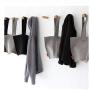 HOUTBY Pack of 4 Elegant Wood Grain Coat Hook Modern Decorative Wall Mounted Clothes Hanger Hat Holder Organizer, 6cm/Beech Wood