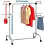 Tatkraft Falcon Garment Rack, Clothes Rack on Wheels, Adjustable Length & Height, Chromed Steel Tatkraft Falcon Garment Rack, Clothes Rack on Wheels, Adjustable Length & Height, Chromed Steel