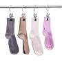 BEWISHOME 24 PCS Laundry Hook Boot Hanging Hold Clips Portable Hanging Hooks Home Travel Hangers Clothing Clothes Pins, Chrome FYC03S