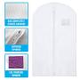 Plixio 40" Travel Garment Bags for Clothing Storage of Suits, Dresses, Dance Costumes - Hanging Clothes Bag with Window and Zipper (10 Pack)